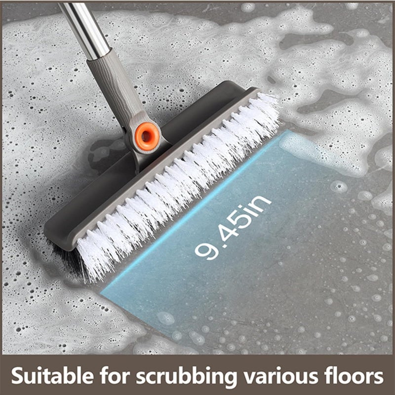 Duitwell Multifunction 3-in-1 Broom and Dustpan, Silicone broom Squeegee and Scrub Brush Set with Long Adjustable Handle for Indoor & Outdoor Sweeping and Scrubbing, Ideal for Pet Hair, Liquids Spills and Dirt - Image 3